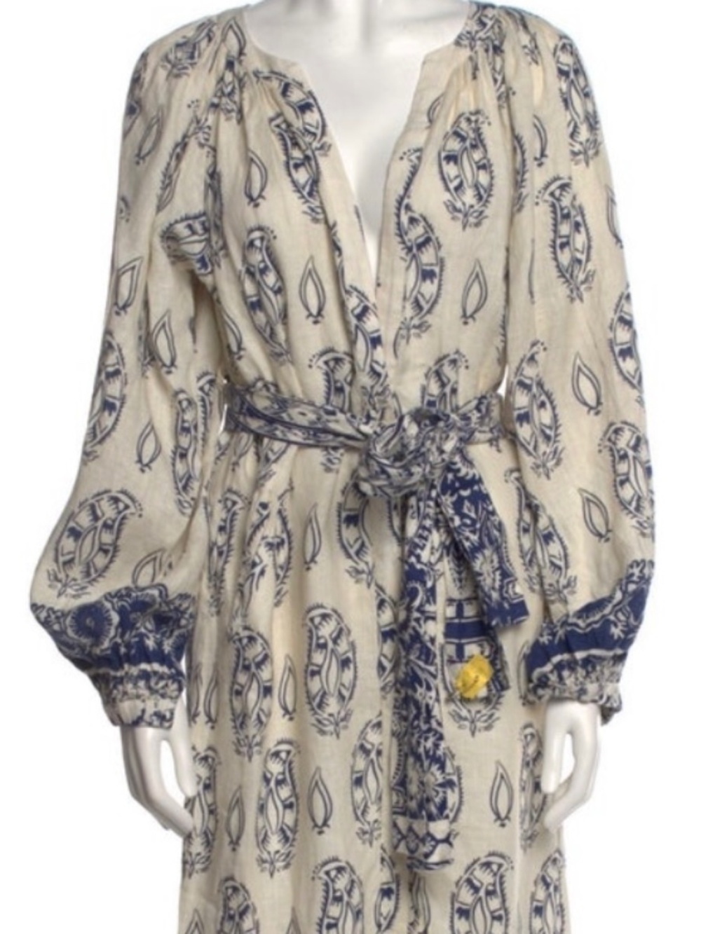 Johanna Ortiz Linen Long Dress with Matching Belt & Bralette